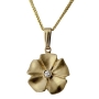 Exclusive 14K Gold and Diamond Flower Pendant - 1