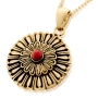 Exotic Gold Plated Round Roseta Necklace with Gemstone - 1