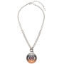 Filigree Disk: Orange and Black Necklace by LK Designs - 1
