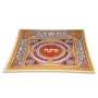 Gold & Brown Glass Ornate Matzah Tray - 1