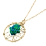 Gold Filled and Green Opal Hamsa Wired Necklace - 1