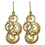 Gold Plated Silver Ornament Earrings - 1