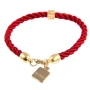 Gold Plated and Red Rope Bracelet - Healing (A) by Or Jewelry - 1
