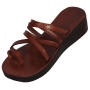 Shifra Handmade Leather Woman's Sandals (Brown) - 1