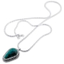 Large Eilat Stone and Silver Teadrop Necklace - 2