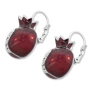 Large Marina Pomegranate Fashion Earrings with Garnet Stones - 1