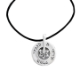Leather and Sterling Silver Star of David Wheel Necklace - Shiviti by Or Jewelry - 1