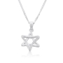 Flowing Silver Star of David Necklace - 2