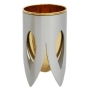 Nickel and 24K Gold Plated Kiddush Cup - Lotus (Light Grey). Caesarea Arts - 1