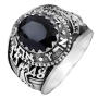 No Other Land: Sterling Silver and Black Zircon Ring - 2