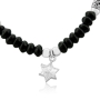 Onyx and Silver Star of David Necklace - 1