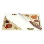 Painted Glass Challah Tray w/ Handles: Pomegranates. Lily Art - 1