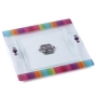 Painted Glass Matzah Tray: Multicolor. Lily Art - 1