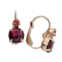 Pink: 24K Gold Plated Paired Gem Earrings by AMARO - 1
