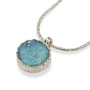Roman Glass and Silver Full Moon Necklace - 1