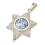 Roman Glass and Silver Star of David Starfish Pendant - 1