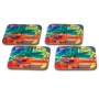 Set of 4 Franz Marc Coasters-Landscape with House, Dog and Cow, 1914 - 1