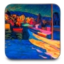 Set of 4 Wassily Kandinsky Coasters- Autumn Landscape with Boats, 1908 - 2