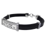 Shema Israel: Silver and Leather Bracelet with Stars of David - Choice of Colors - 4