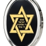 Shema Israel: Sterling Silver and Onyx Necklace Micro-Inscribed with 24K Gold - Deuteronomy 6:4-9 - 2