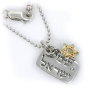 Silver Shema Yisrael Dog Tag Necklace with Diamond and Star of David - 1