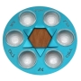 Shraga Landesman Laser Cut Aluminum, Wood and Glass Star of David Seder Plate (Turquoise) - 1