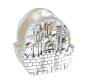 Silver Jerusalem Arches Napkin Holder with Golden Highlights - 1