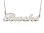 Silver Name Necklace in English - (Joined Brooke Script) - 1