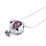 Silver Pomegranate Necklace with Red Gemstones - Shema Yisrael - 1