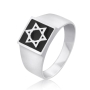 Silver & Stone: Sterling Silver Star of David Square Ring - 1