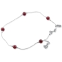 Silver and Garnet Heart Anklet - 1