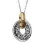 Silver and Gold Wheel Necklace with Black Diamonds - Woman of Valor - 1