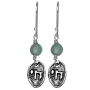 Silver and Roman Glass Chai Earrings - 2