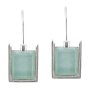 Silver and Roman Glass Earrings - Open Frame - 1