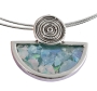   Silver and Roman Glass Necklace. Stone Sundial from Qumran. Adaptation - 1