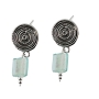  Silver and Roman Glass Sundial Earrings - 1
