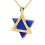 Star of David: 14K Gold & Lapis Lazuli Pendant - 1