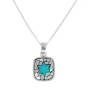  Star of David Necklace: Sterling Silver, Opal, and Mother of Pearl Mosaic - 1
