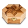 Star of David: Olive Wood Hexagon Jewelry Box - 1