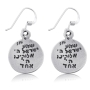 Sterling Silver Circle Star of David Earrings with Garnet Stone - Shema Yisrael - 1
