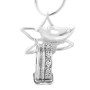 Sterling Silver Dove and Star of David Ring Holder Pendant  - 1