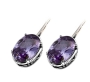  Sterling Silver Faceted Lavender Zircon Oval Earrings - 1