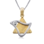 Gold Plated and Sterling Silver Star of David Necklace with Dove - 1