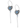 Sterling Silver Opal Heart Earrings - 1