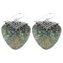   Sterling Silver Squared Lace Earrings with Large Roman Glass Reuleaux - 1