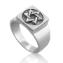 Sterling Silver Multi Shaped Star of David Ring - 1