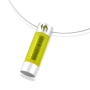 Sterling Silver & Yellow Acrylic Mezuzah Microfilm Necklace - 1