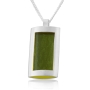Sterling Silver & Yellow Flame Acrylic Microfilm Necklace - 2