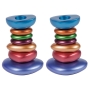 Stone Tower: Yair Emanuel Anodized Aluminum Candlesticks - Variety of Colors - 1