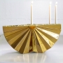 Studio Armadillo Handmade Ceramic Hanukkah Menorah - Gold - 3